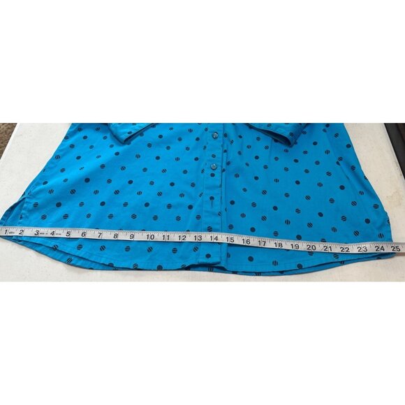 Allison Daley Women Blue Polka Dot Button-Down Blouse Women's Size 14W (READ) - Picture 12 of 16